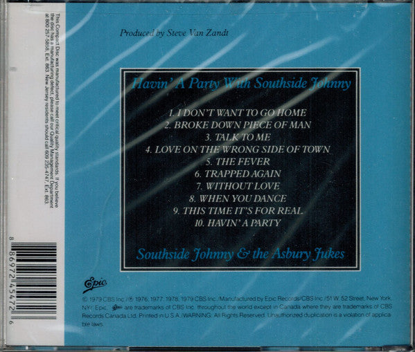 Southside Johnny & The Asbury Jukes : Havin' A Party With Southside Johnny (CD, Comp, RE)
