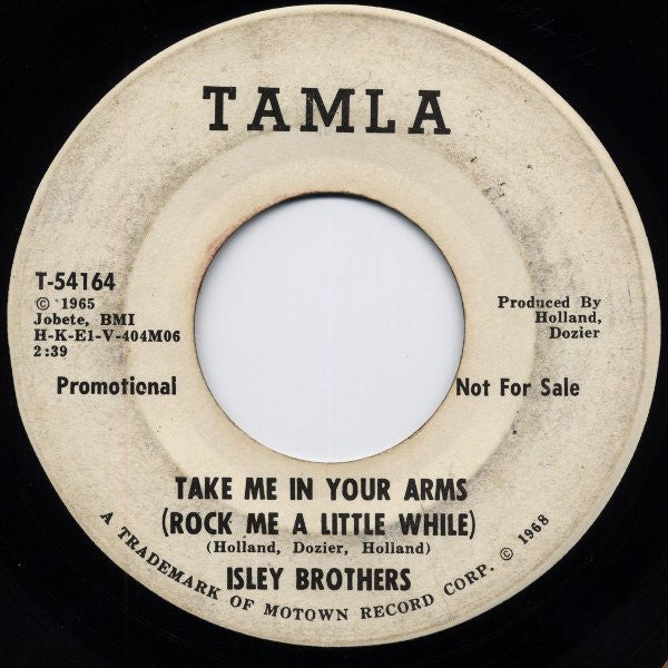 The Isley Brothers : Take Me In Your Arms (Rock Me A Little While) (7", Promo)
