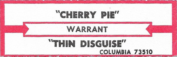 Warrant : Cherry Pie (7", Single, Styrene)