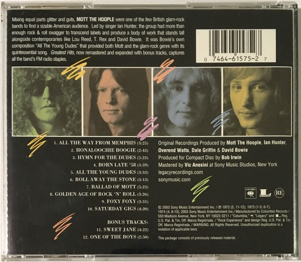 Mott The Hoople : Greatest Hits (CD, Comp, RE, RM, Exp)