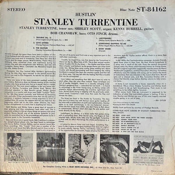 Stanley Turrentine : Hustlin' (LP, Album, RE)
