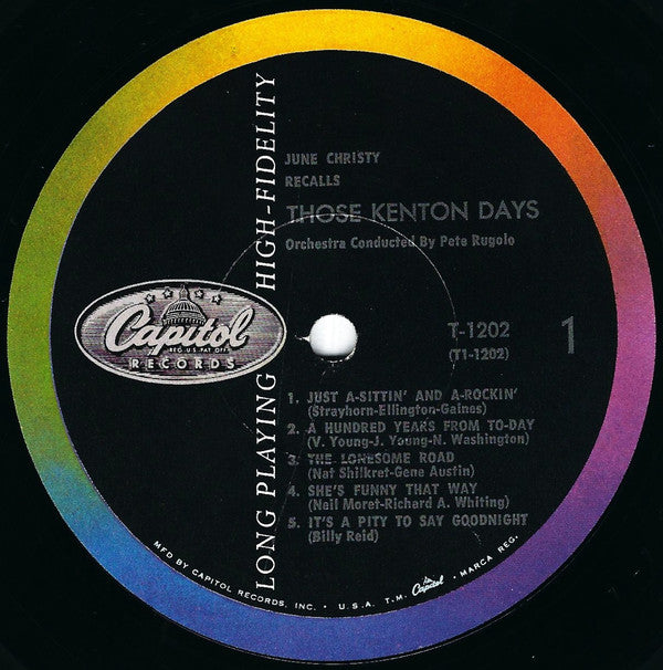 June Christy : June Christy Recalls Those Kenton Days (LP, Album, Mono)