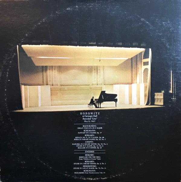 Vladimir Horowitz : Horowitz At Carnegie Hall: An Historic Return (2xLP, RP, Gat)