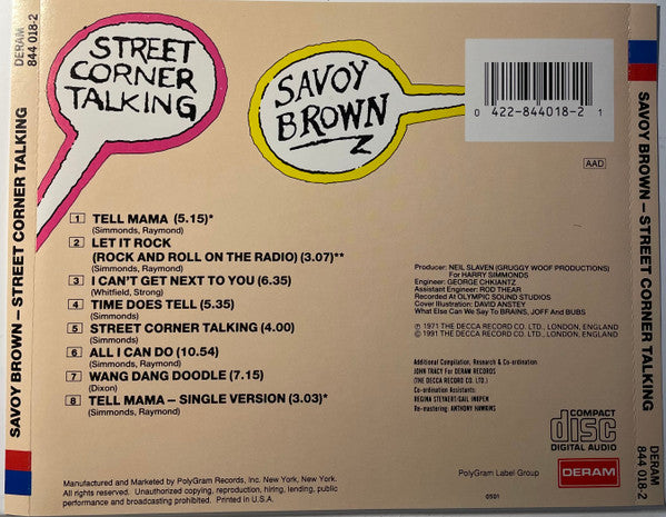 Savoy Brown : Street Corner Talking (CD, Album, RE)