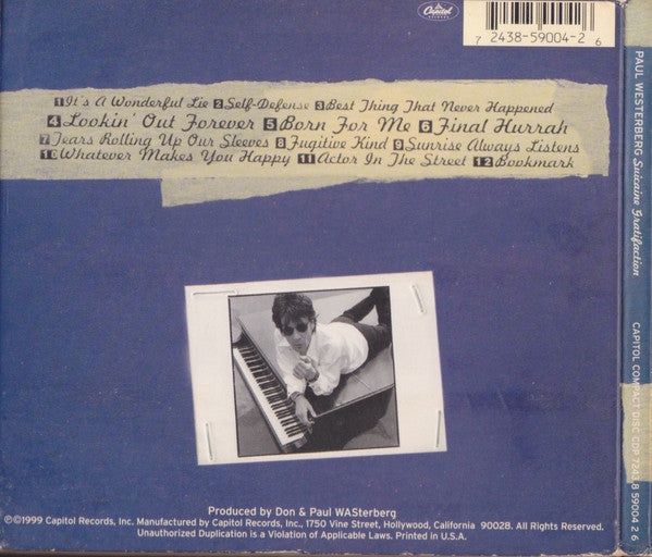 Paul Westerberg : Suicaine Gratifaction (CD, Album, Dig)