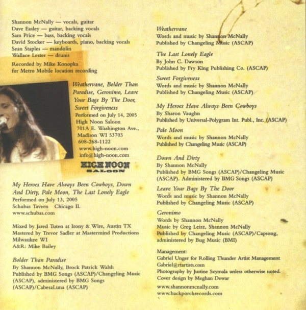 Shannon McNally : North American Ghost Music (Live) (CD, Album)