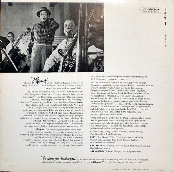 Duke Ellington And His Orchestra : Ellington '55 (LP, Album, Mono)