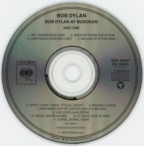Bob Dylan : Bob Dylan At Budokan (2xCD, Album, RE)