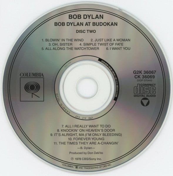 Bob Dylan : Bob Dylan At Budokan (2xCD, Album, RE)