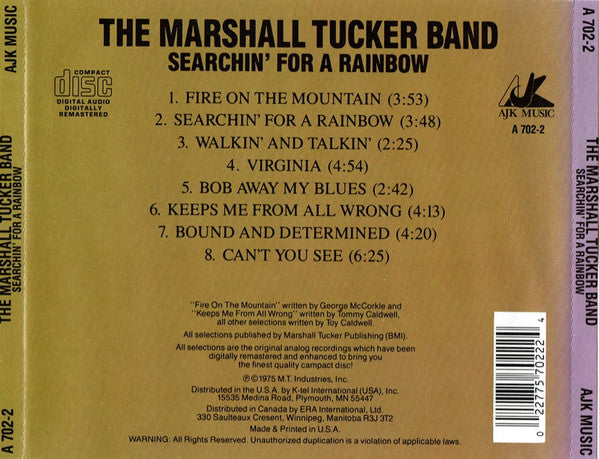 The Marshall Tucker Band : Searchin' For A Rainbow (CD, Album, RE)