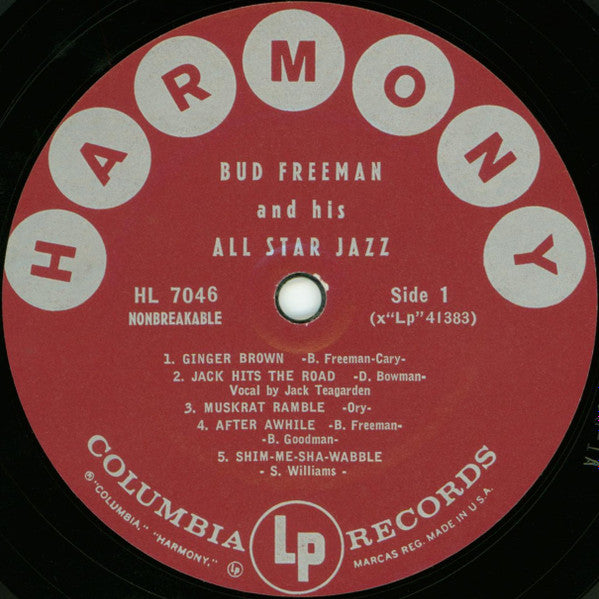Bud Freeman's All Star Orchestra : Bud Freeman And His All Star Jazz (LP, Album)