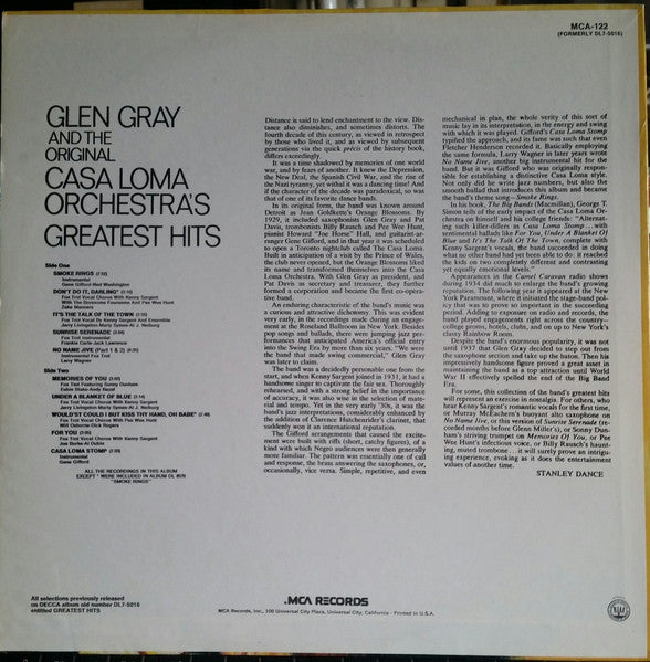 Glen Gray & The Casa Loma Orchestra : Greatest Hits (LP, Comp, RE)