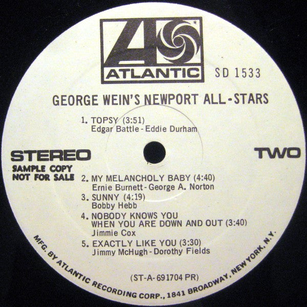 George Wein & The Newport All-Stars : George Wein's Newport All-Stars (LP, Album, Promo)