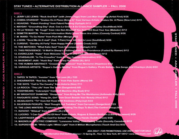 Various : Stay Tuned - ADA Sampler Fall 2006 (2xCD, Promo, Smplr)