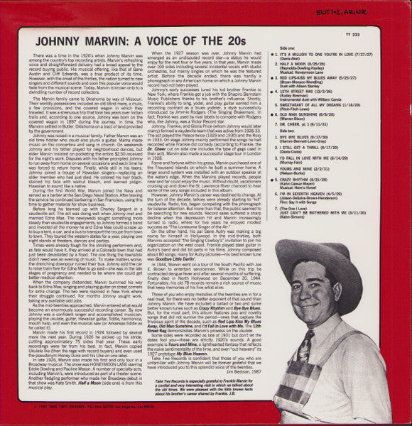 Johnny Marvin : A Voice Of The 20s (LP, Comp)