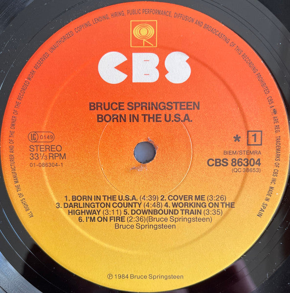 Bruce Springsteen : Born In The U.S.A. (LP, Album, Con)