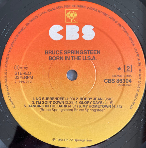Bruce Springsteen : Born In The U.S.A. (LP, Album, Con)