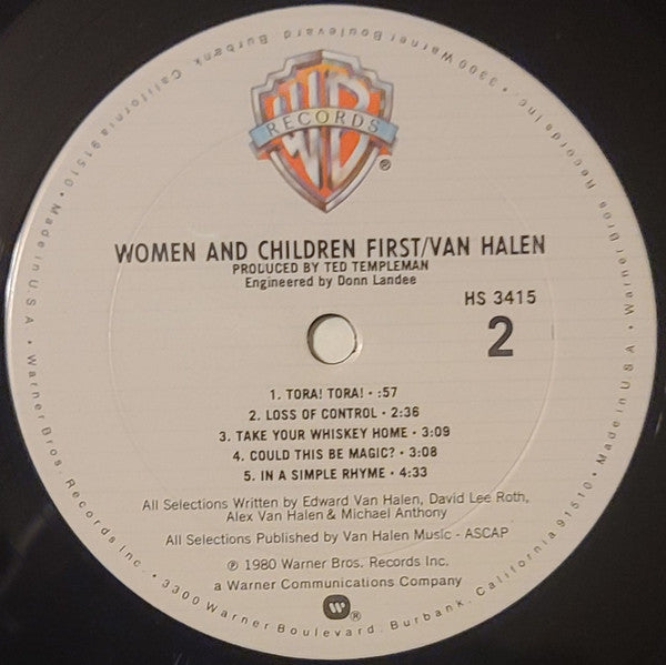 Van Halen : Women And Children First (LP, Album, Club)