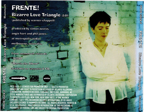 Frente! : Bizarre Love Triangle (CD, Single, Promo)