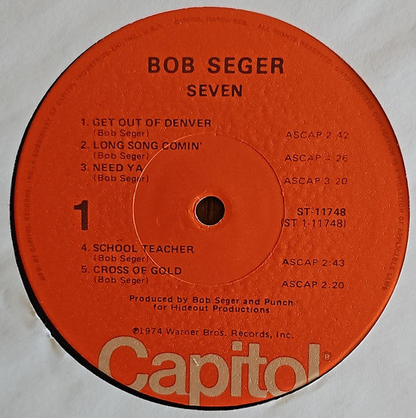 Bob Seger : Seven (LP, Album, RE, Jac)