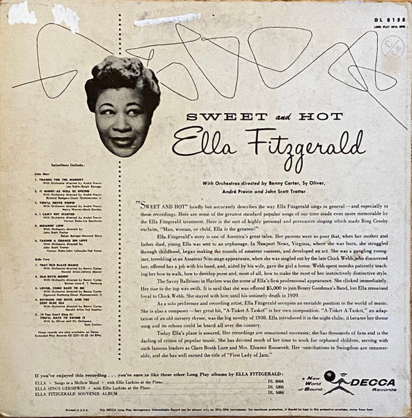 Ella Fitzgerald : Sweet And Hot (LP, Album, Mono, RP)
