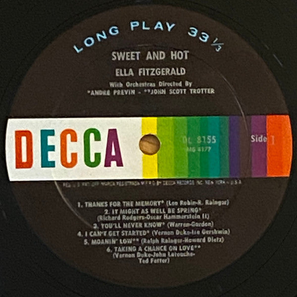 Ella Fitzgerald : Sweet And Hot (LP, Album, Mono, RP)