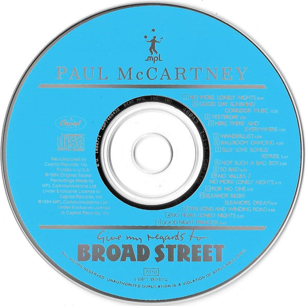 Paul McCartney : Give My Regards To Broad Street (CD, Album, RE)