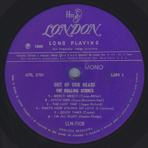 The Rolling Stones : Out Of Our Heads (LP, Album, Mono)