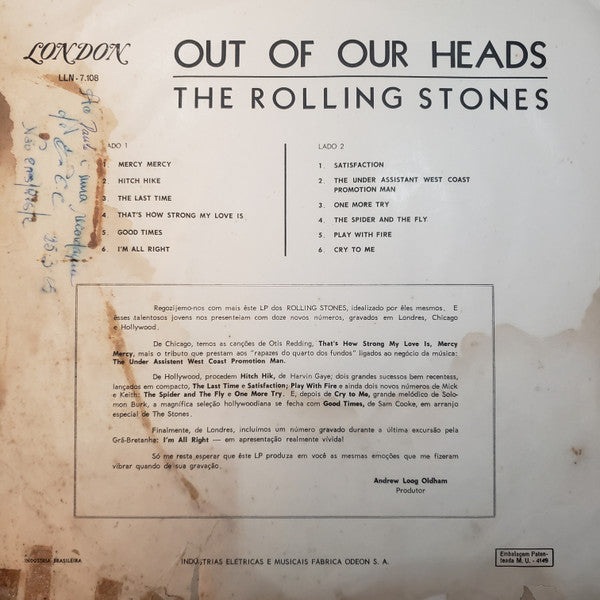 The Rolling Stones : Out Of Our Heads (LP, Album, Mono)