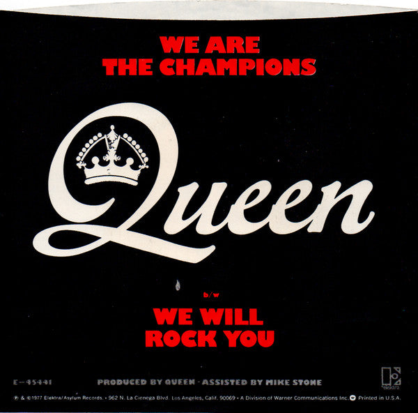 Queen : We Are The Champions / We Will Rock You (7", Single, PRC)