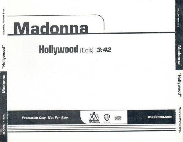 Madonna : Hollywood (CD, Single, Promo)