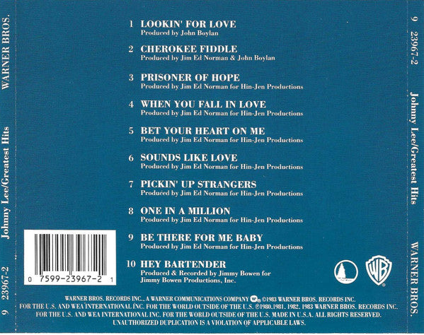 Johnny Lee (3) : Greatest Hits (CD, Comp)
