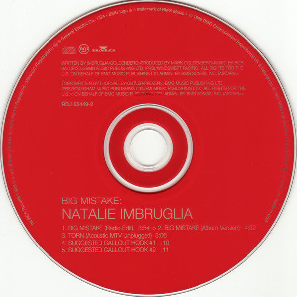 Natalie Imbruglia : Big Mistake (CD, Single, Promo)