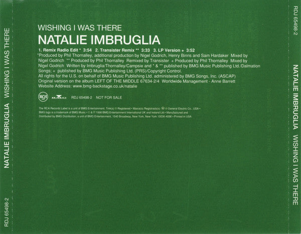 Natalie Imbruglia : Wishing I Was There (CD, Single, Promo)