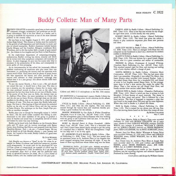 Buddy Collette : Man Of Many Parts (LP, Album, Mono, RCA)