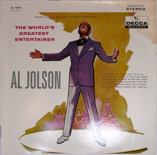 Al Jolson : The World's Greatest Entertainer (LP, Album)