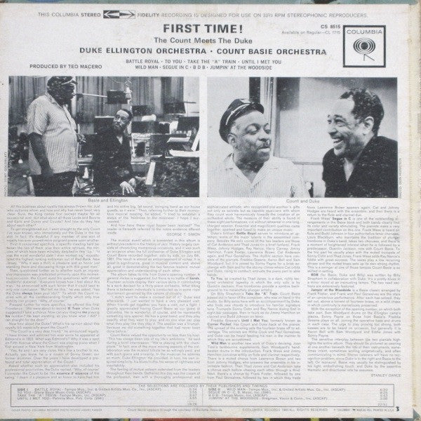 Duke Ellington And Count Basie : First Time! The Count Meets The Duke (LP, Album, Hol)