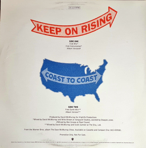 David McMurray : Keep On Rising (12", Promo)