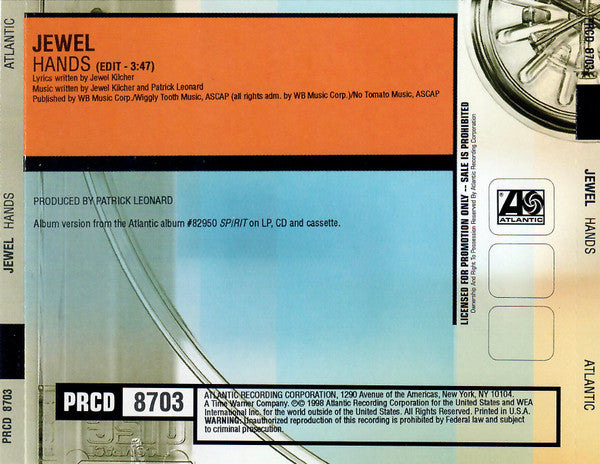 Jewel : Hands (CD, Single, Promo)