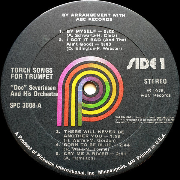 Doc Severinsen And His Orchestra : Torch Songs For Trumpet (LP, Album, RE)