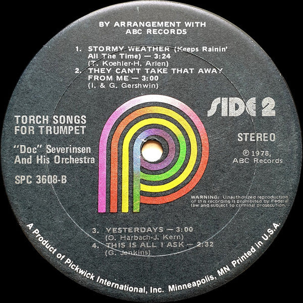 Doc Severinsen And His Orchestra : Torch Songs For Trumpet (LP, Album, RE)
