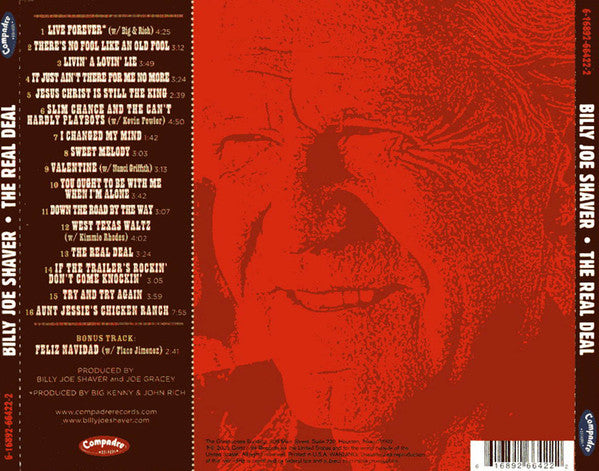 Billy Joe Shaver : The Real Deal (CD, Album)