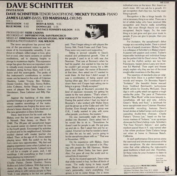 David Schnitter : Invitation (LP, Album)