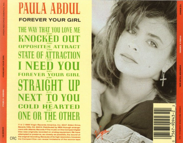 Paula Abdul : Forever Your Girl (CD, Album, Club, CRC)