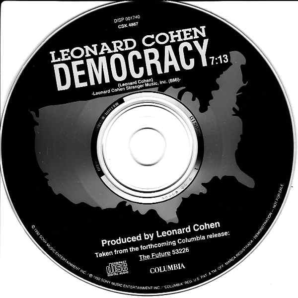 Leonard Cohen : Democracy (CD, Single, Promo)