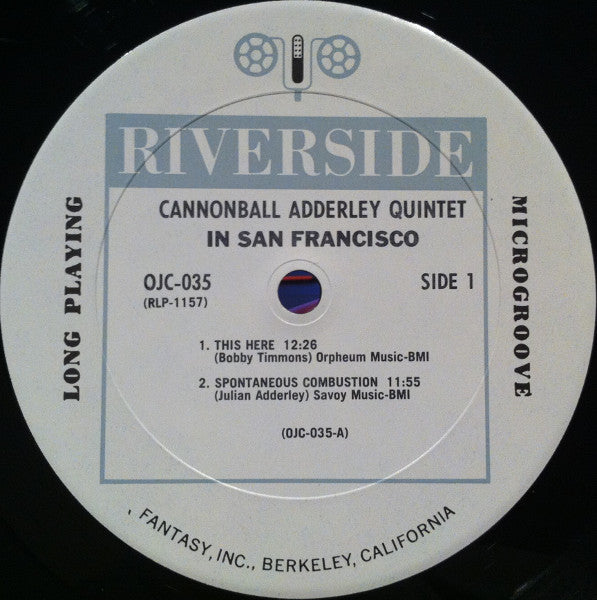 The Cannonball Adderley Quintet : In San Francisco (LP, Album, RE)