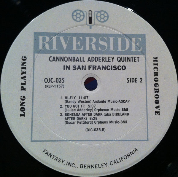 The Cannonball Adderley Quintet : In San Francisco (LP, Album, RE)