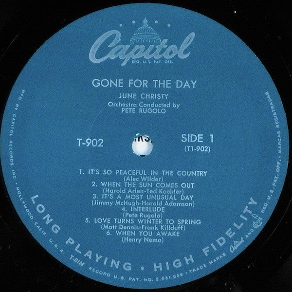 June Christy : Gone For The Day (LP, Album, Mono, Scr)