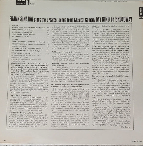 Frank Sinatra : My Kind Of Broadway (LP, Album)