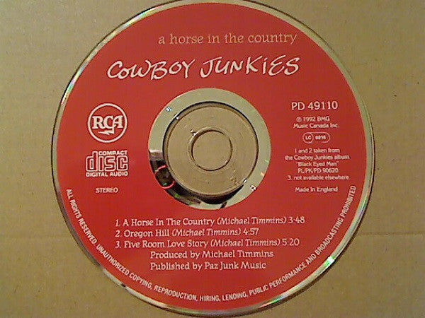 Cowboy Junkies : A Horse In The Country (CD, Single)